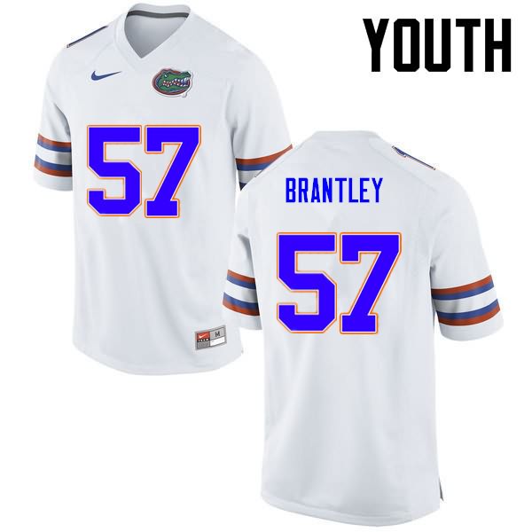 Youth NCAA Florida Gators Caleb Brantley #57 Stitched Authentic Nike White College Football Jersey BGW7265CS